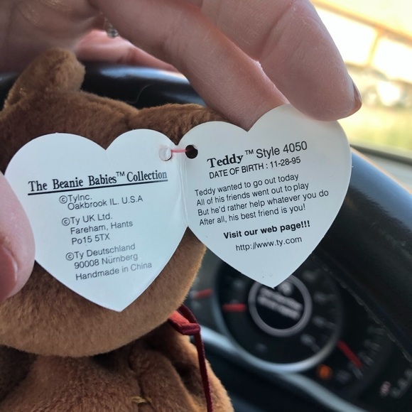 Rare Retired 1995 Ty Beanie Baby TEDDY Brown Bear. 1993 Tag. - Picture 3 of 7